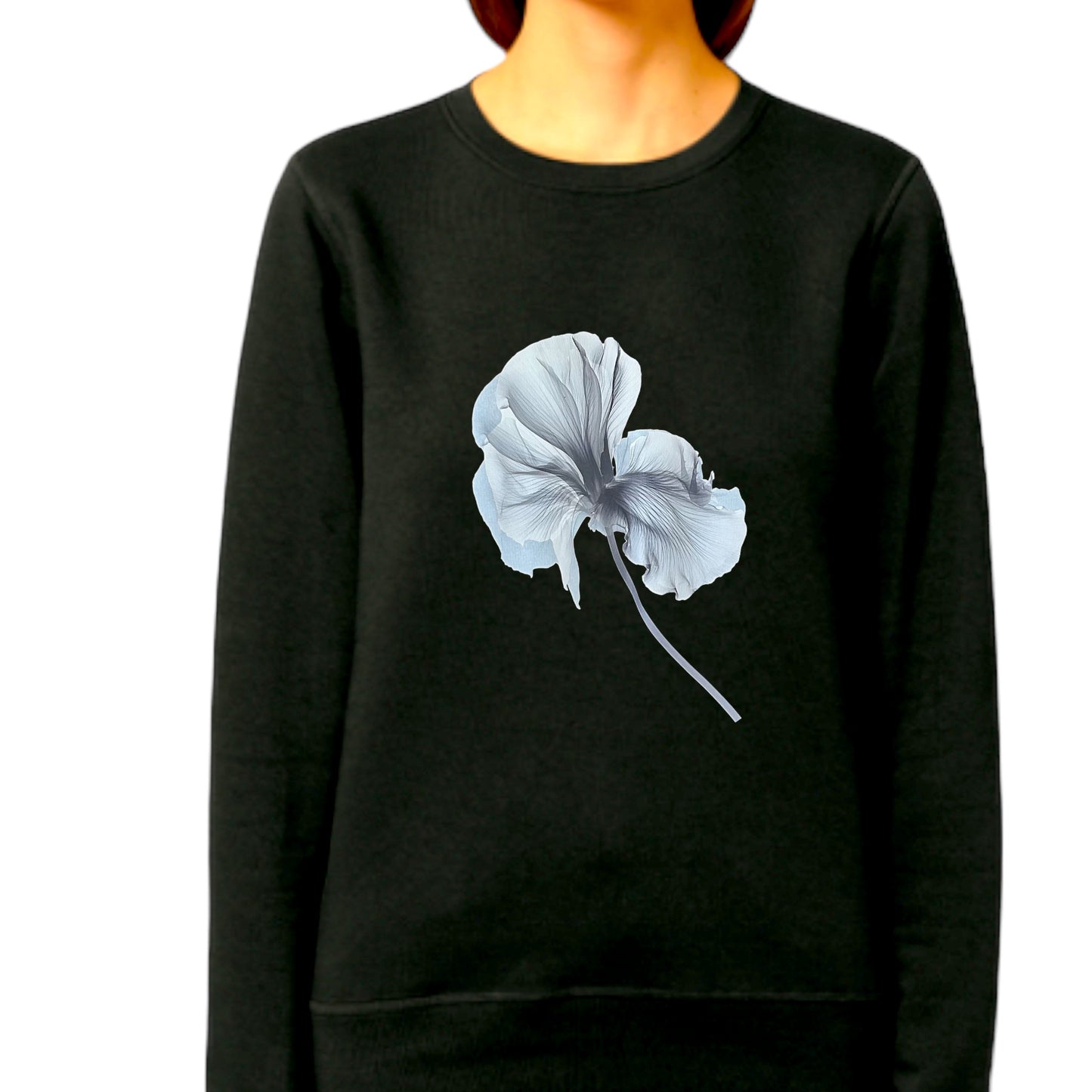 Transparent Flower Sweatshirt - Black