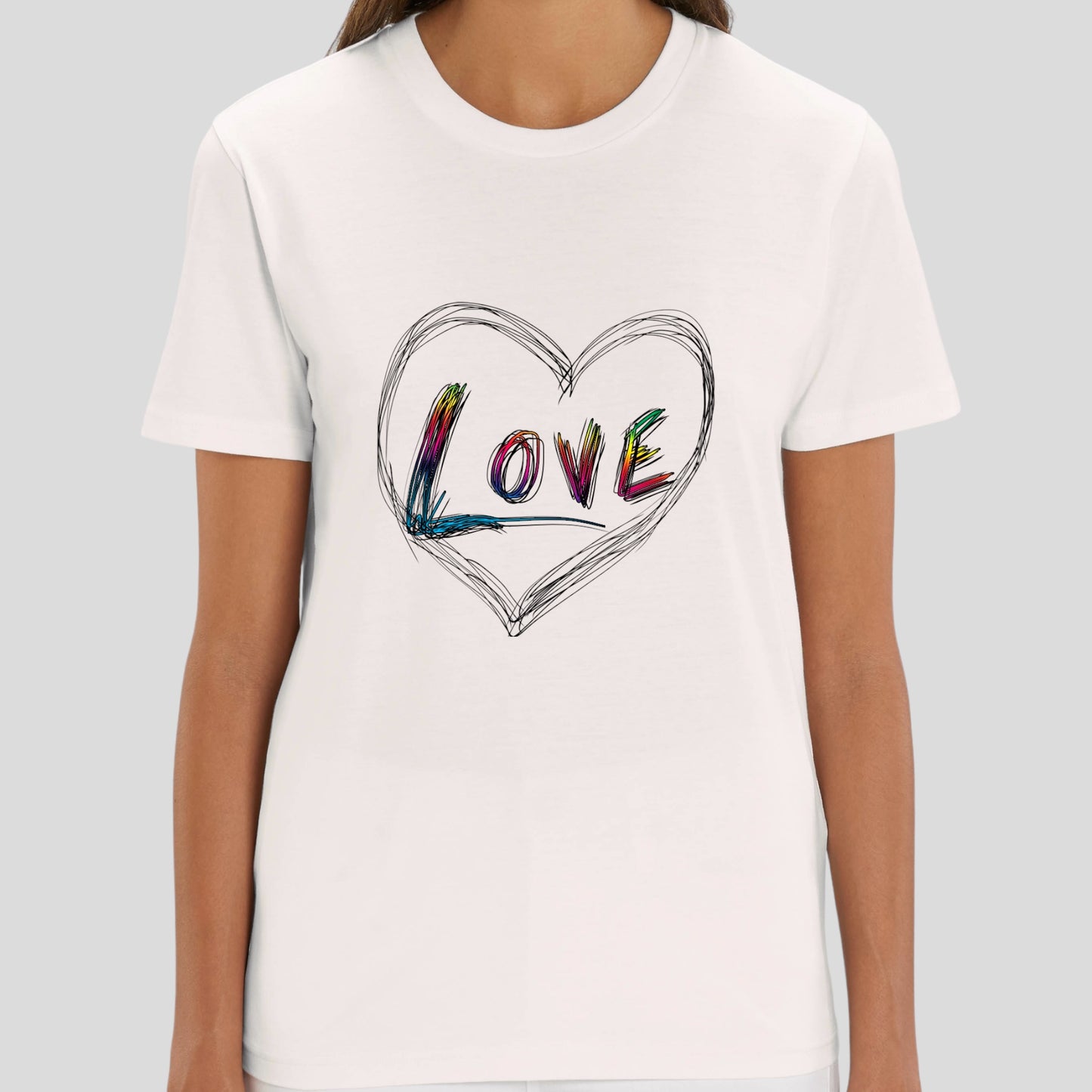 Love Scribble Organic Cotton Tee - White