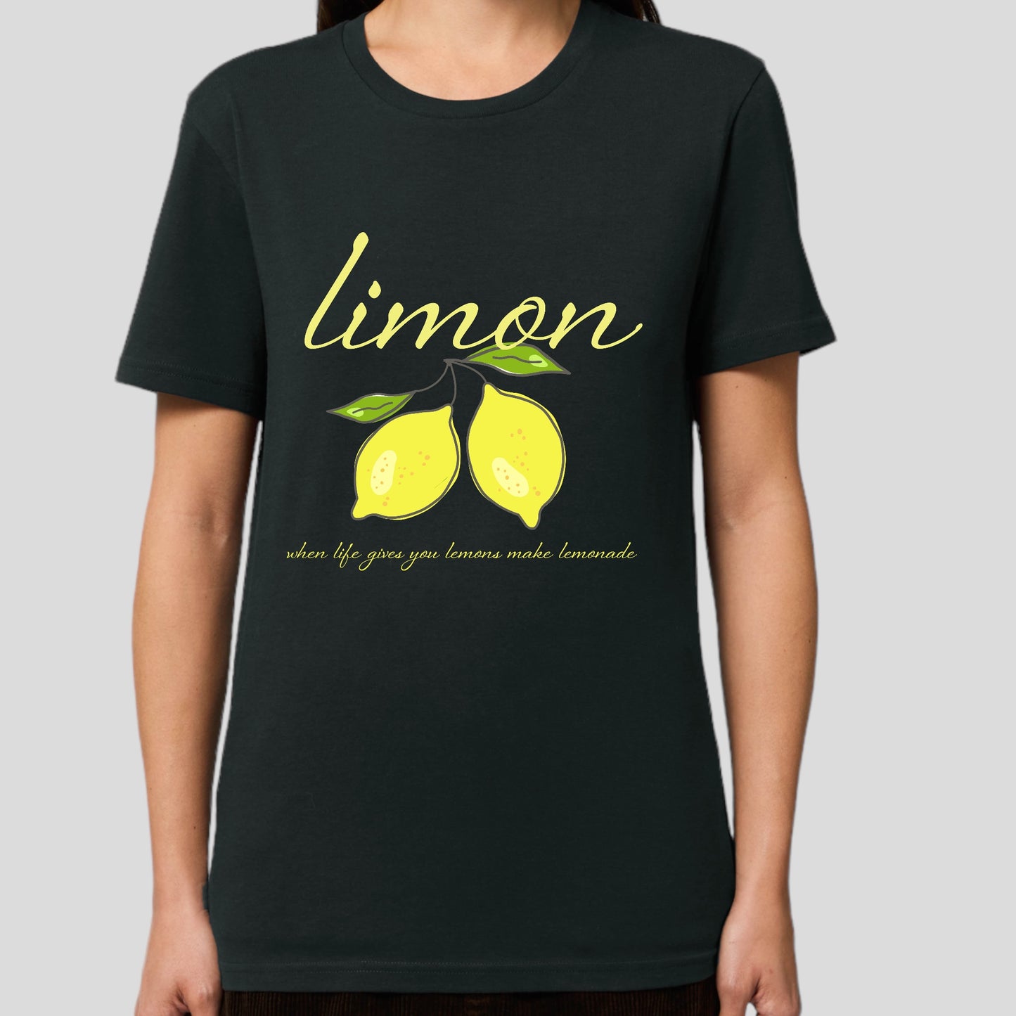 Limon Print Organic Cotton Tee - Black
