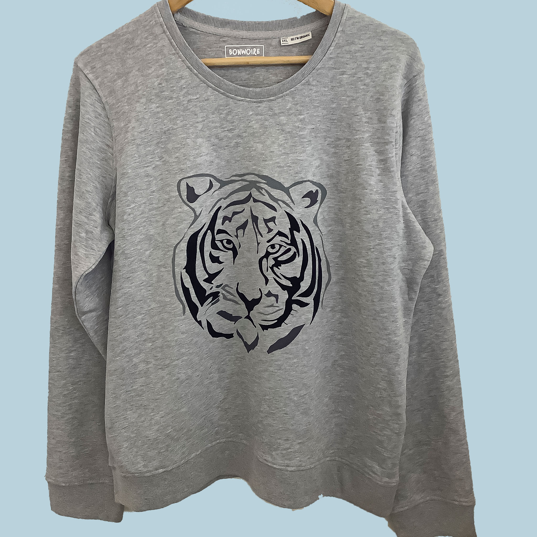 Intarsia-motif jumper - Grey marl/Tiger