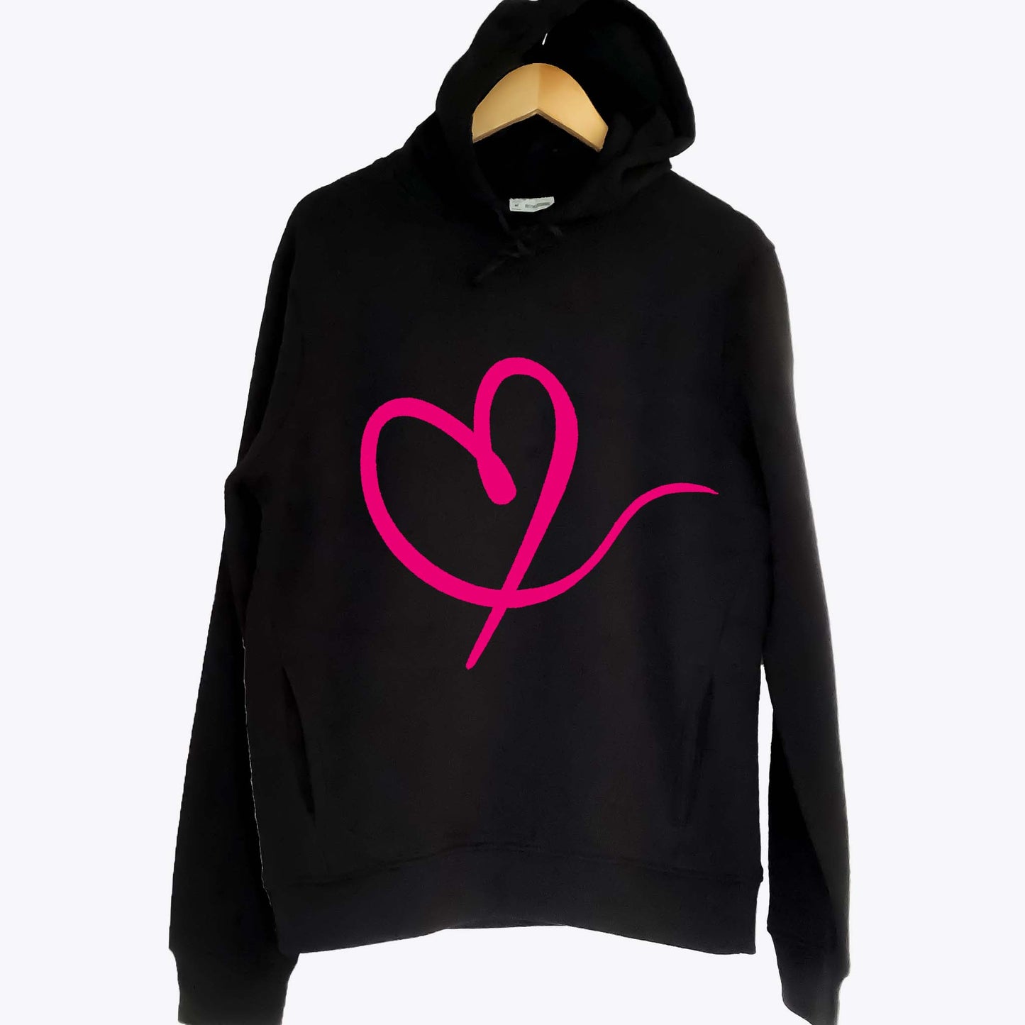 Swirl Heart Hoodie- Black