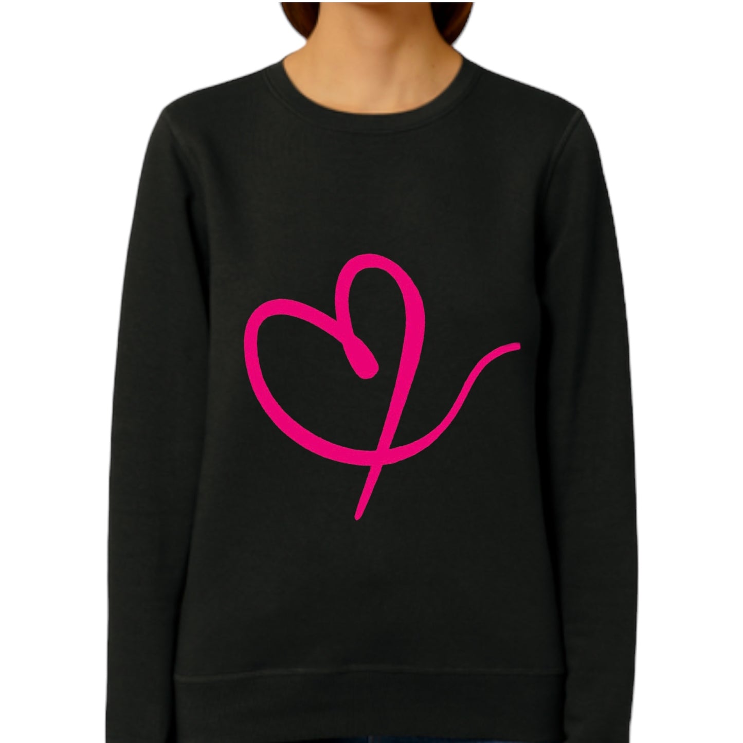 Swirl Heart Organic Sweatshirt - Black