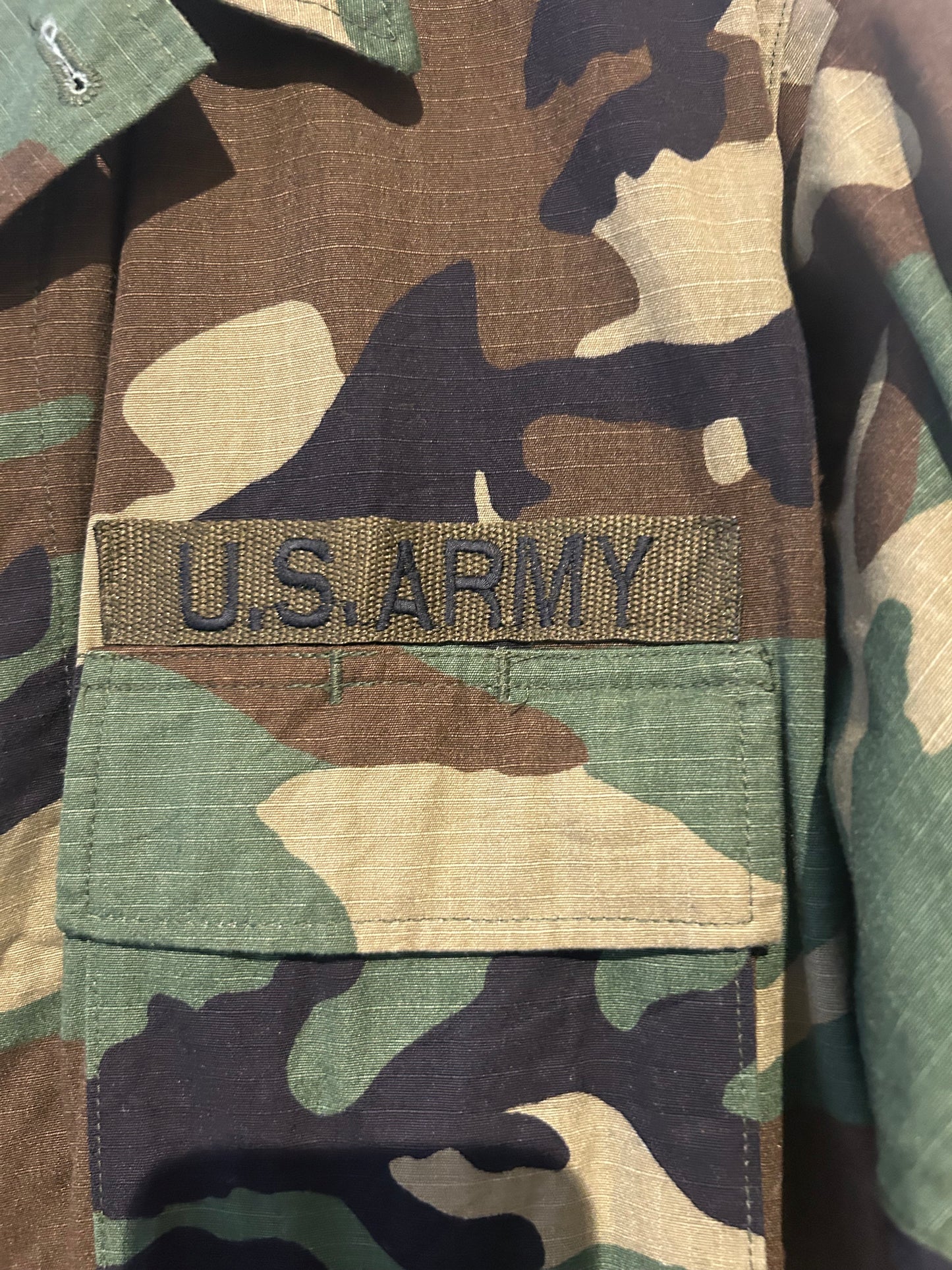 Vintage US Army Camo Jacket with Glitter Rebel Print