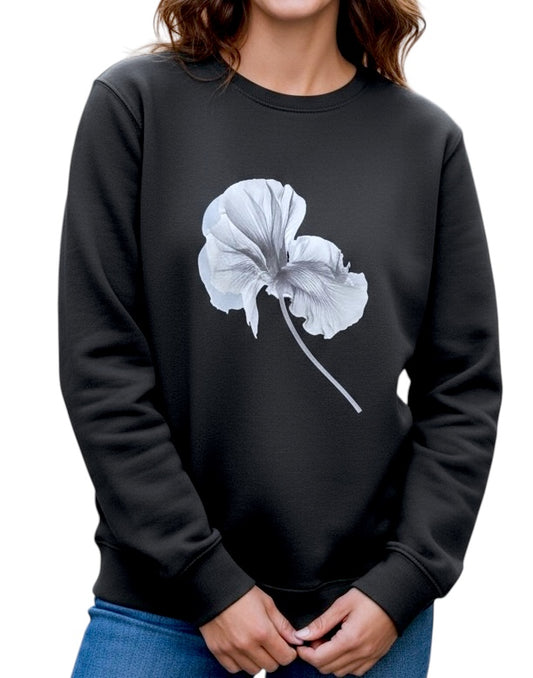 Transparent Flower Sweatshirt - Black