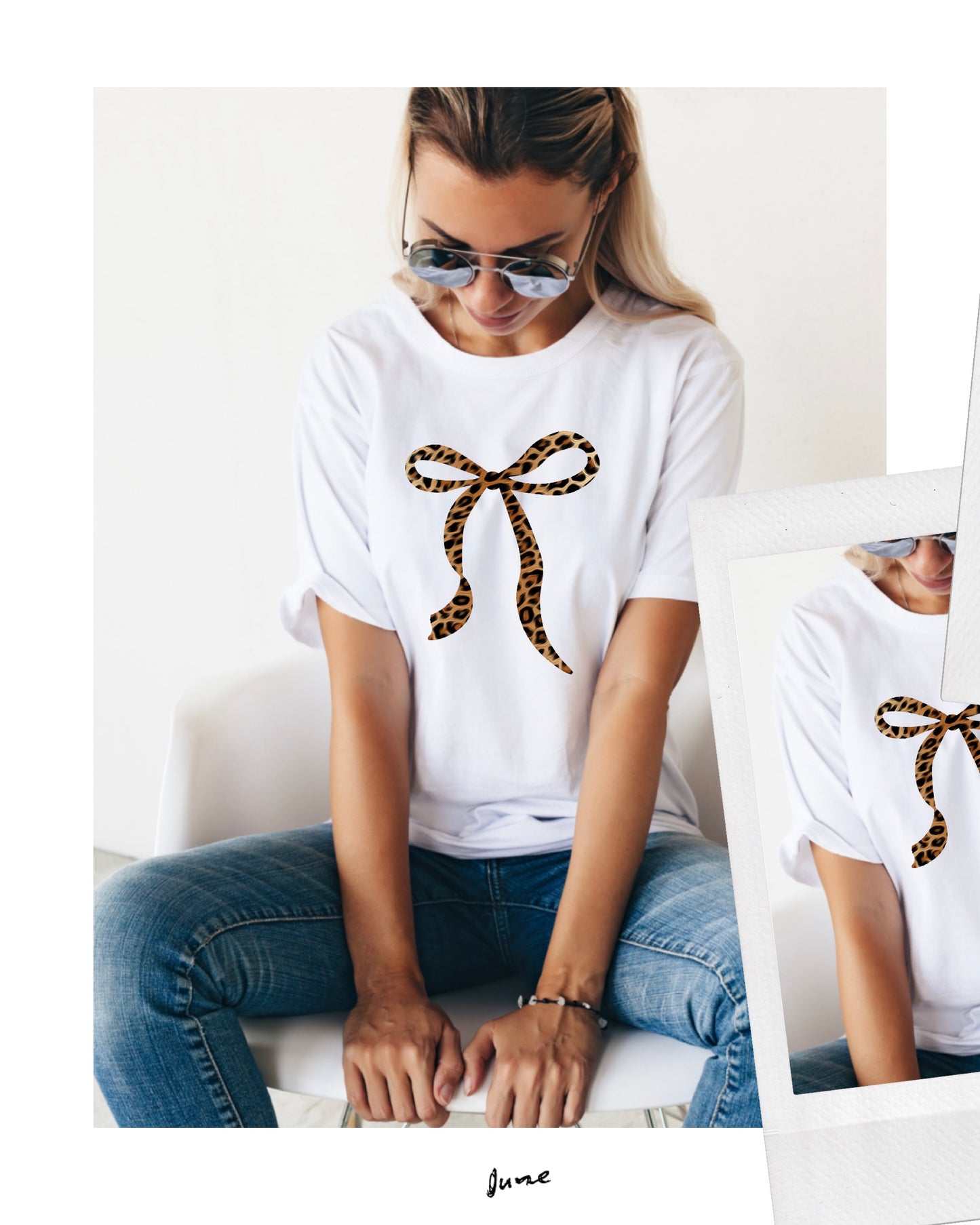 Leopard Bow Organic Cotton T Shirt