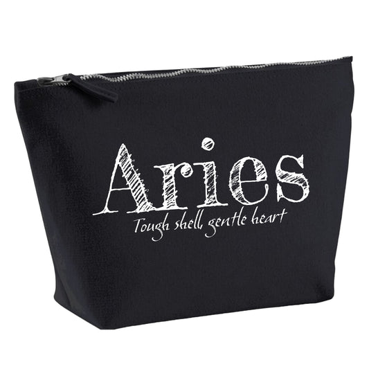 Aries Organic Cotton Cosmetic Bag - Black