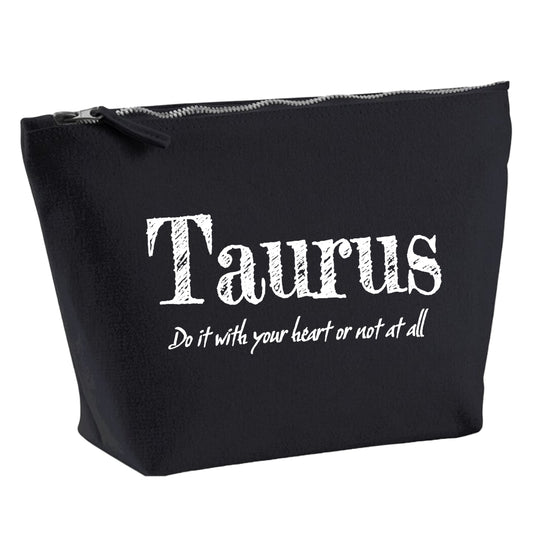 Taurus Organic Cotton Cosmetic Bag - Black