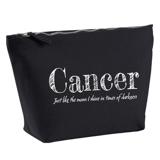 Cancer Organic Cotton Cosmetic Bag - Black