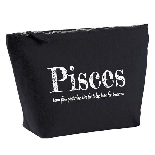 Pisces Organic Cotton Cosmetic Bag - Black