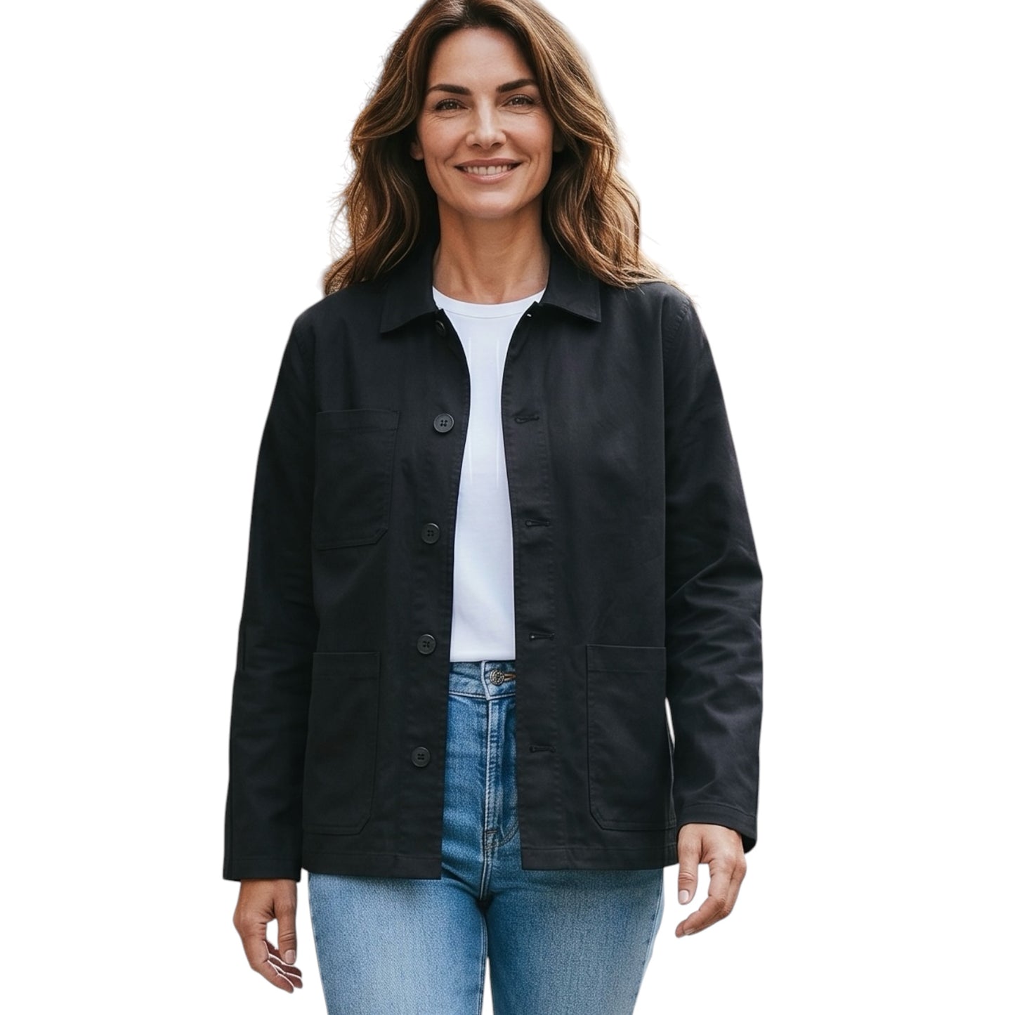 Black Jacket with Metallic Orchid Print on back