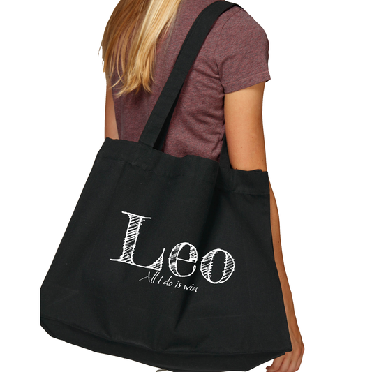 Leo Print Black Large Tote Bag